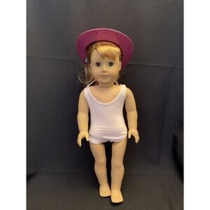 American Girl Doll Light Pink Leotard Sparkly Pink Tap Cowgirl Hat No Doll Inclu
